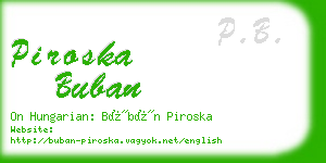 piroska buban business card